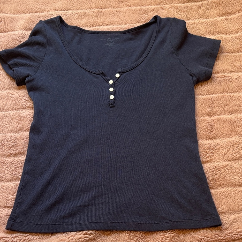 Brandy Melville navy blue Zelle top (size OS)